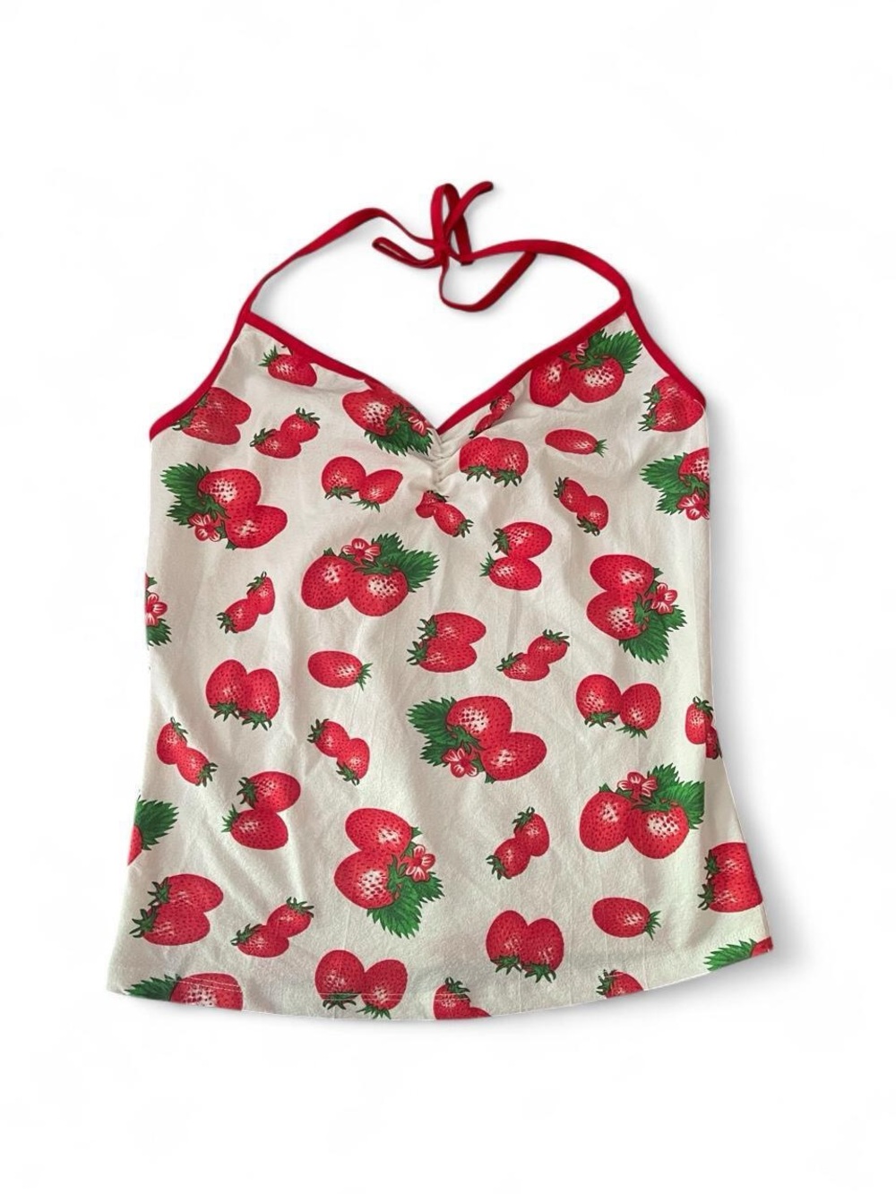 Vintage strawberry print halter top